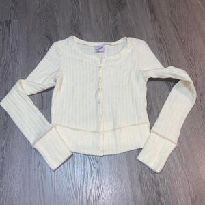 Out-from-under Women's Cream and White Shirt S